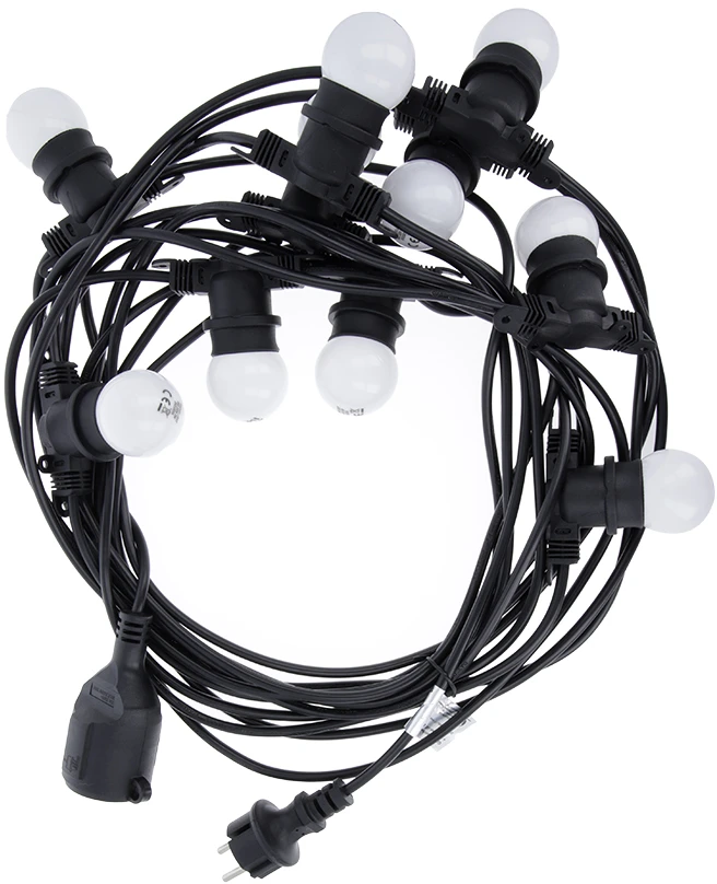 Plastrol TelForceone Šviesos girlianda 12m + 10 lempučių G45 balta/rožinė/mėlyna 2W IP65