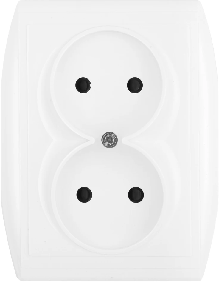 Plastrol Lizdas kištukinis dvigubas p/t 2x2p, 16A, 250V komplektas