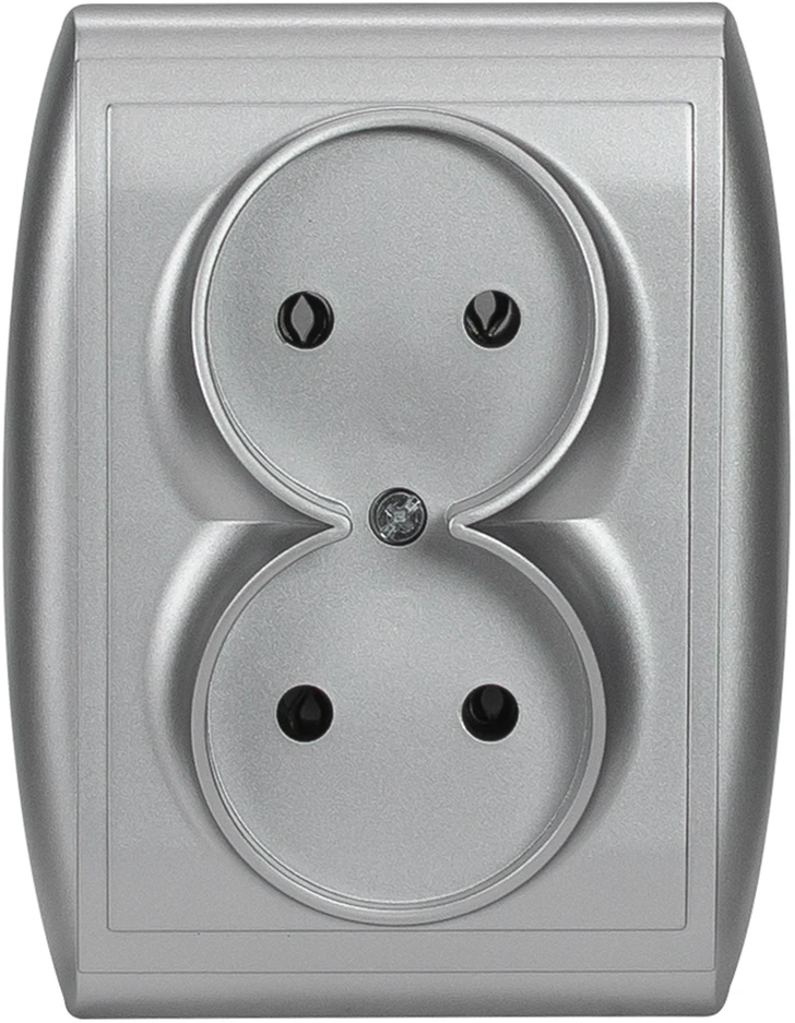 Plastrol Lizdas kištukinis dvigubas p/t 2x2p, 16A, 250V komplektas