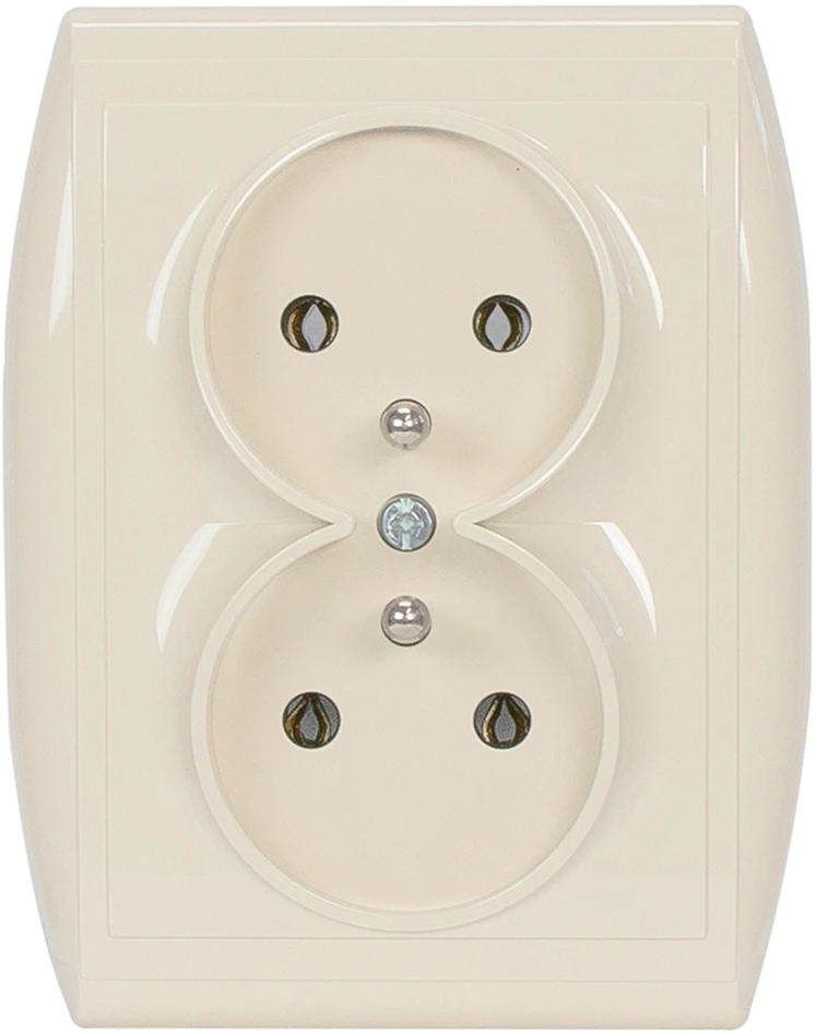 Plastrol Lizdas įmontuojamas dvigubas 2x2p+su, 16A, 250V komplektas