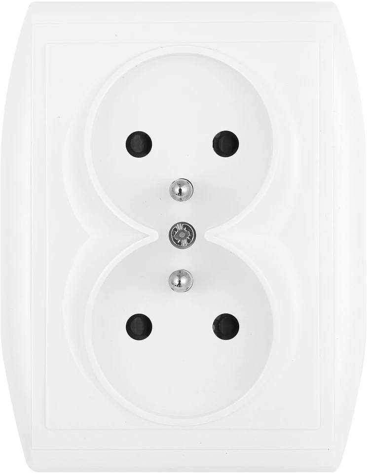Plastrol Lizdas įmontuojamas dvigubas 2x2p+su, 16A, 250V komplektas