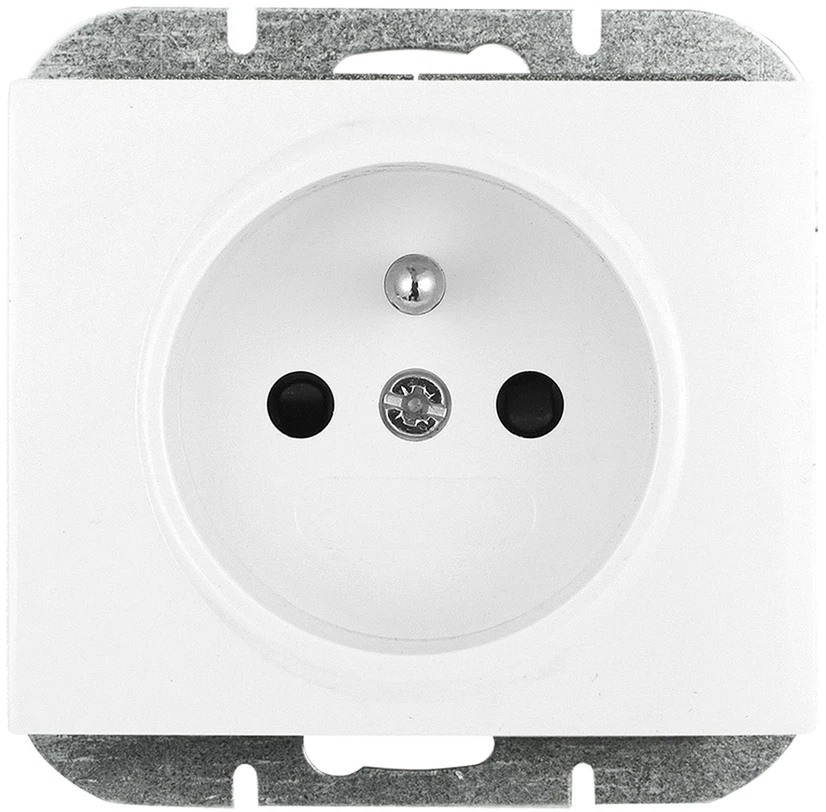 Plastrol Vienvietis kištukinis lizdas -onyx- p/t 2p+su 16a, 250v, balta