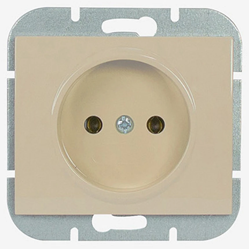 Plastrol Vienvietis kištukinis lizdas -onyx- p/t 2p 16a, 250v, smėlio spalvos