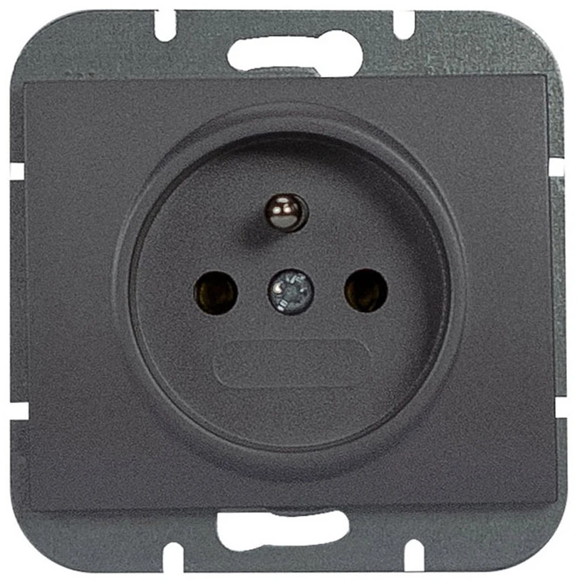 Plastrol Lizdas wtyczkowe pojedyncze -onyx- p/t 2p + su 16a, 250v, antracito