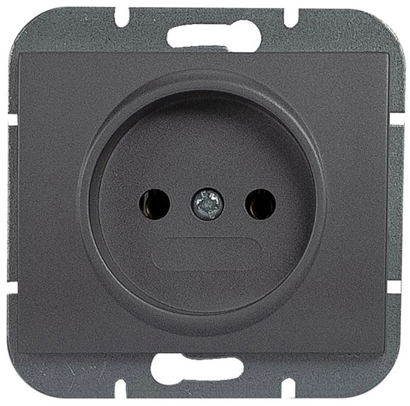 Plastrol Vienvietis kištukinis lizdas -onyx- p/t 2p 16a, 250v, antracito