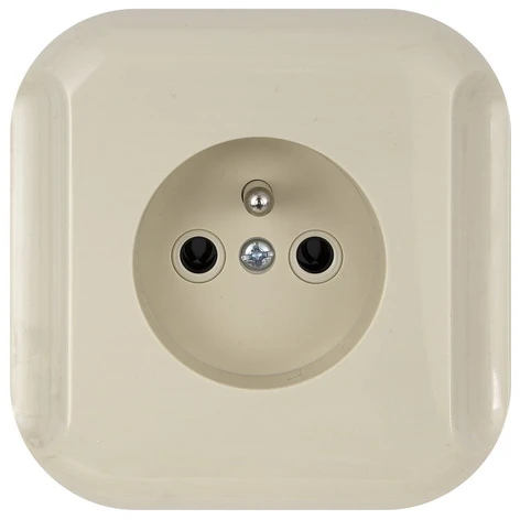Plastrol Kištukinis lizdas viengubas -topaz- p/t 2p+ž 16a, 250v, smėlio spalva