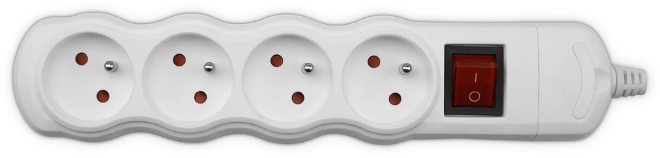 Plastrol Nešiojamas keturgubas kištukinis lizdas 4x2p+su su jungikliu 16A, 250V, išardomas, eco bis