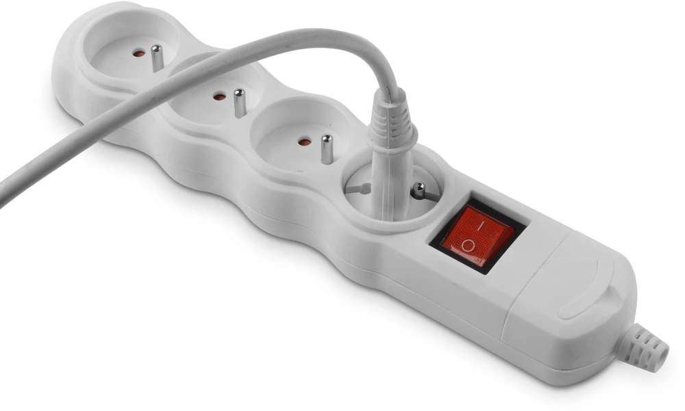 Plastrol Nešiojamas keturgubas kištukinis lizdas 4x2p+su su jungikliu 16A, 250V, išardomas, eco bis