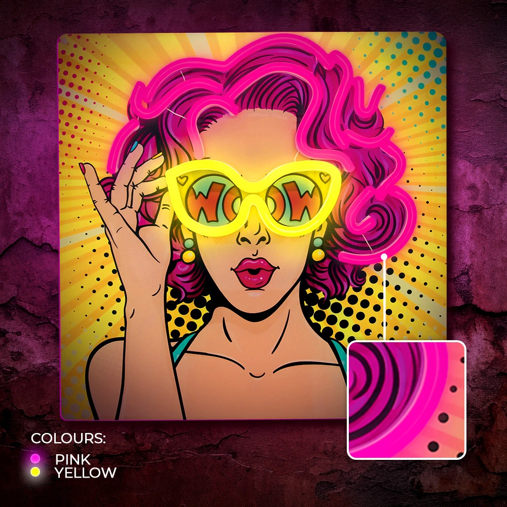 Plastrol Neoninis ART LED šviestuvas POWER WOMAN geltonas-violetinis FLA02 Forever Light