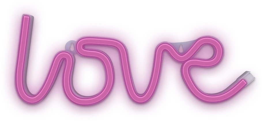 Sieninis šviestuvas Neoninis LED šviestuvas LOVE rožinis šikšnosparnis + USB FLNE05 Forever Light
