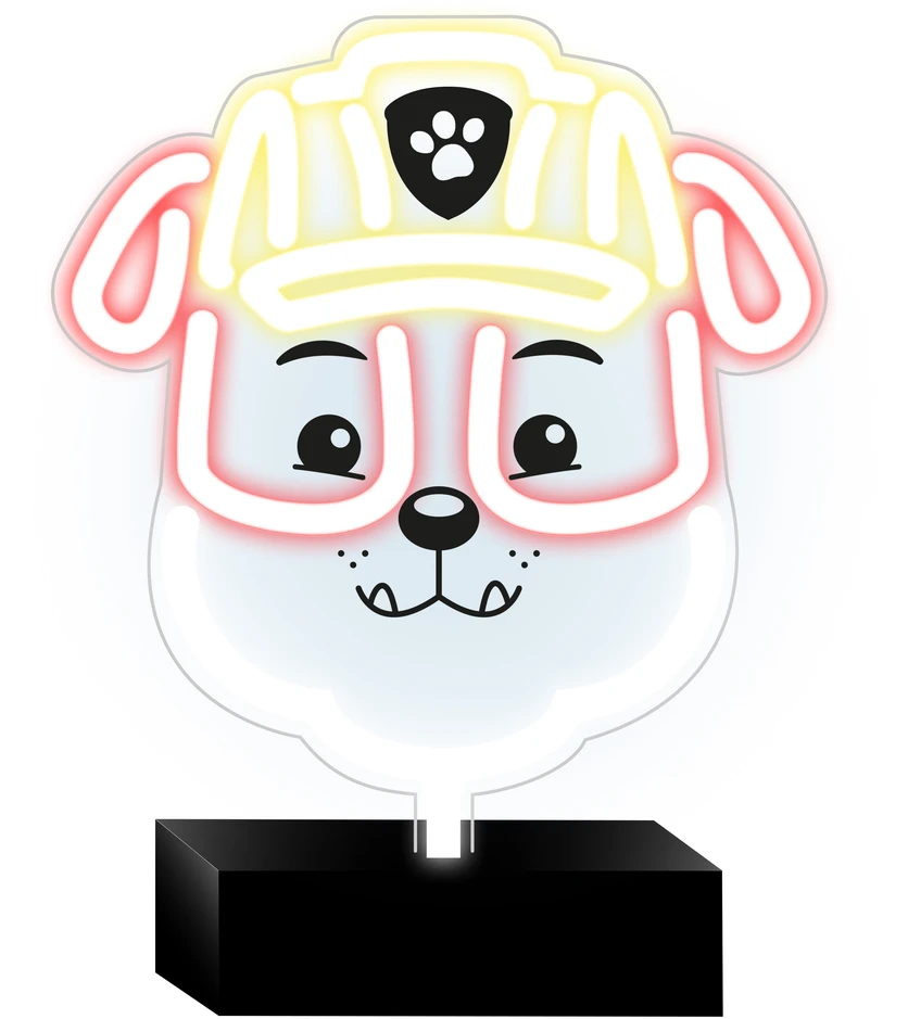 Plastrol Psi Patrol Neoninis LED šviestuvas su stovu Paw Patrol – Rubble OW-120446