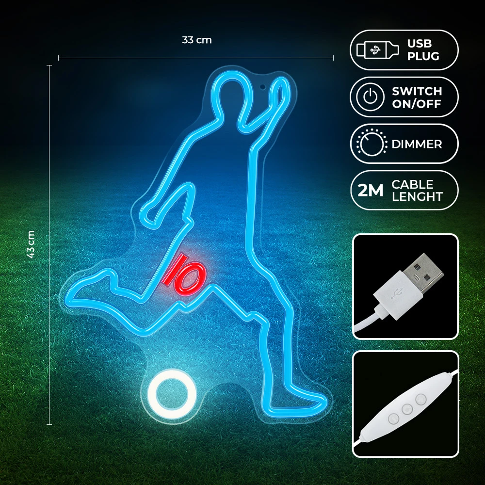 Plastrol Neon PLEXI LED Futbolininkas įvairiaspalvis FPNE31 Forever Light