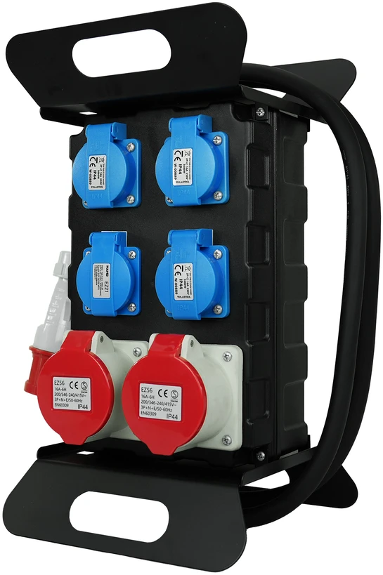 Plastrol Rozdzielnica budowlana przenośna siłowa su zabezpieczeniem;H07RN-F;52,5;400V, 2x4p+su;3x2p+su; 1xUSB; dł. przewodu 2m