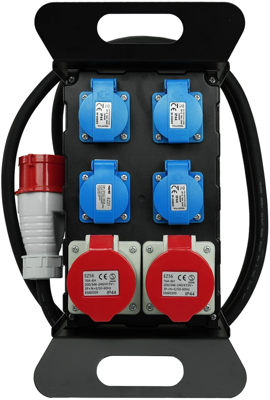 Plastrol Rozdzielnica budowlana przenośna siłowa su zabezpieczeniem;H07RN-F;52,5;400V, 2x4p+su;3x2p+su; 1xUSB; dł. przewodu 2m