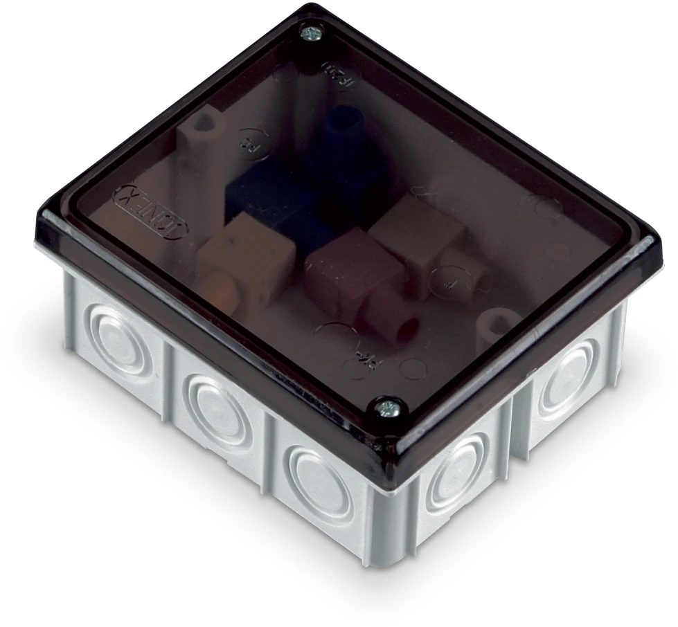 Plastrol Puszka instalacyjna, izolacyjna, odgałęźna, 14-wlotowa, wtynkowa su osłabieniami ścianek, ?16÷21, IP20, wymiar 8095 su pięcioma zaciskami 1x4mm2