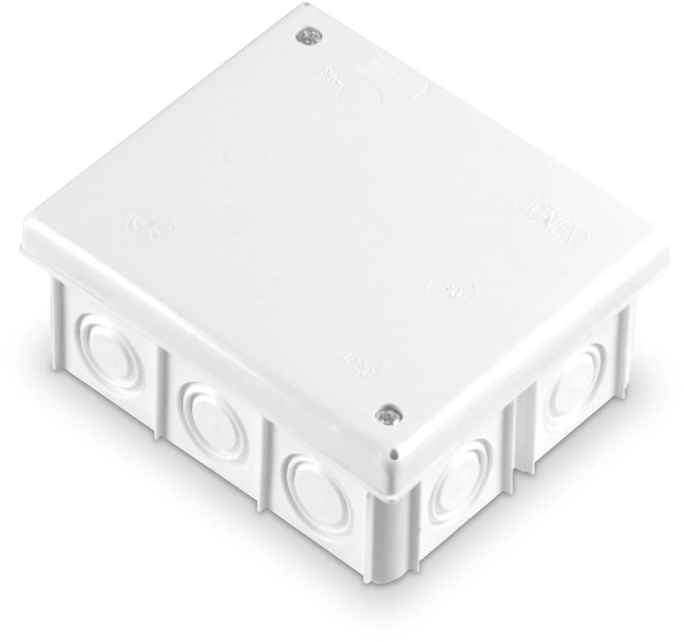 Plastrol Puszka instalacyjna, izolacyjna, odgałęźna, 14-wlotowa, wtynkowa su osłabieniami ścianek, ?16÷21, IP20, wymiar 8095 su pięcioma zaciskami 1x4mm2