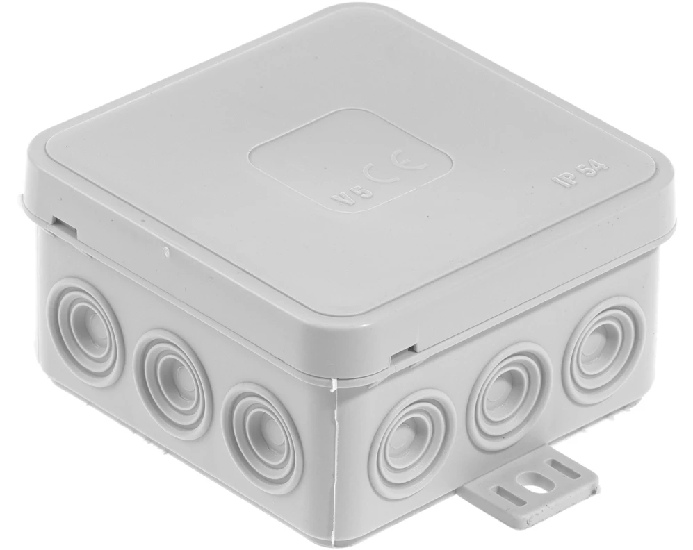 Plastrol Hermetiška n/t dėžutė v5 ip-54 75x75x41 12-vnt. klik su susilpnintomis vietomis pilka