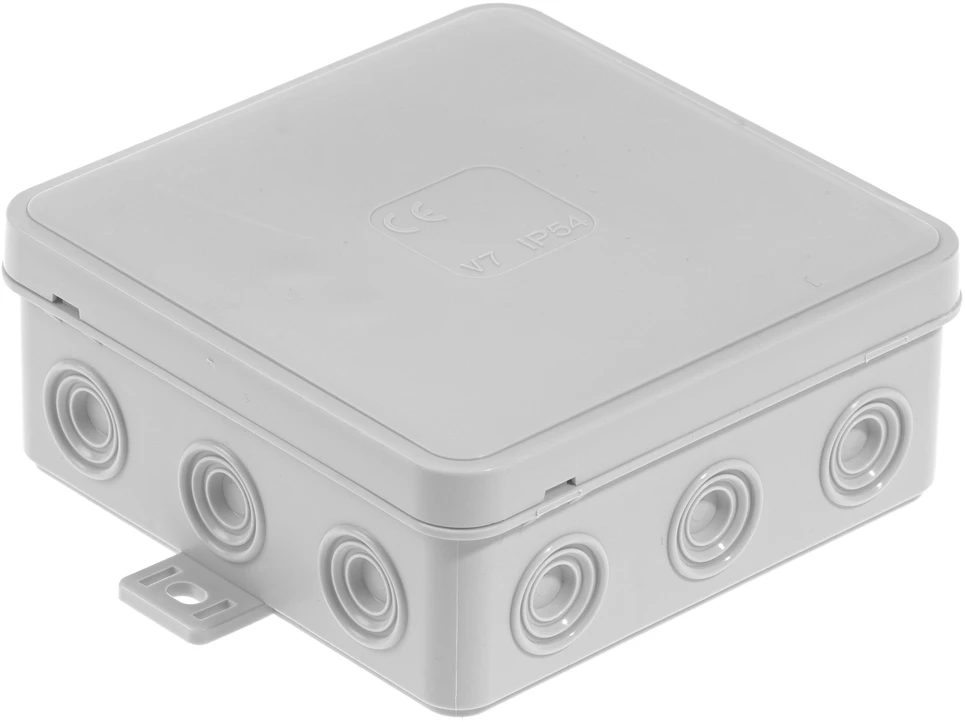 Plastrol Hermetiška p/t dėžutė v7 ip-54 100x100x41 12-vnt. klik su susilpninimais pilka