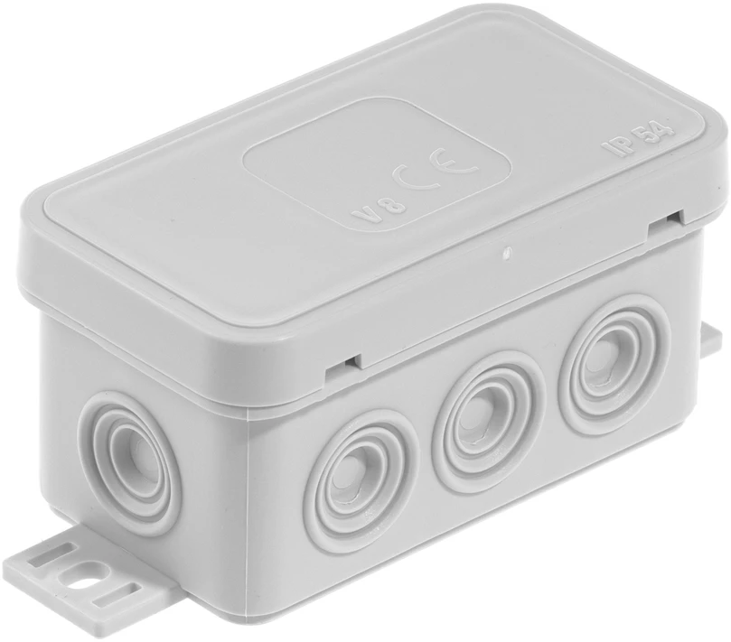 Plastrol Hermetiška įlaidų dėžutė v8 ip-54 80x45x41 8-ių laidų klik su silpninimais pilka