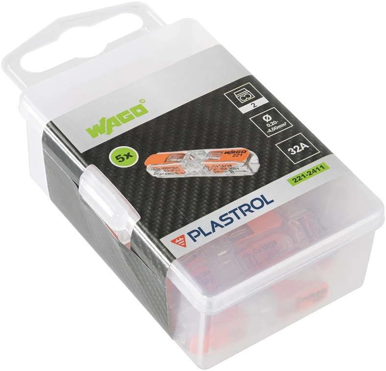 Plastrol Greitoji jungtis wago, plastikinė dėžutė m box su banderole 5 vnt.