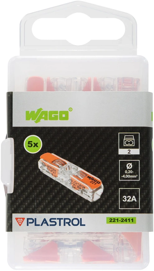 Plastrol Greitoji jungtis wago, plastikinė dėžutė m box su banderole 5 vnt.