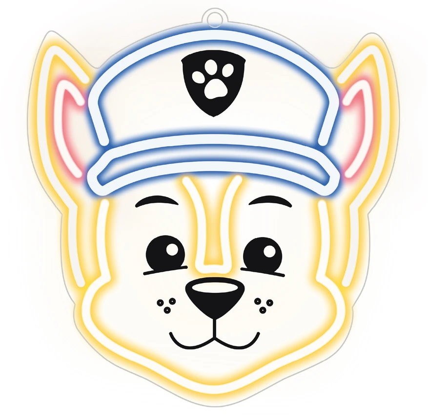 Pakabinamas šviestuvas Plastrol Pakabinamas neoninis LED "Paw Patrol" ant stiklo - Chase OW-130346