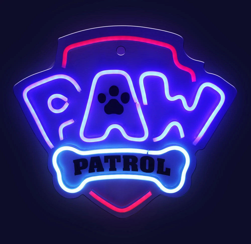 Pakabinamas šviestuvas Plastrol Pakabinamas neoninis LED šviestuvas "Paw Patrol" ant stiklo - logotipas OW-130146