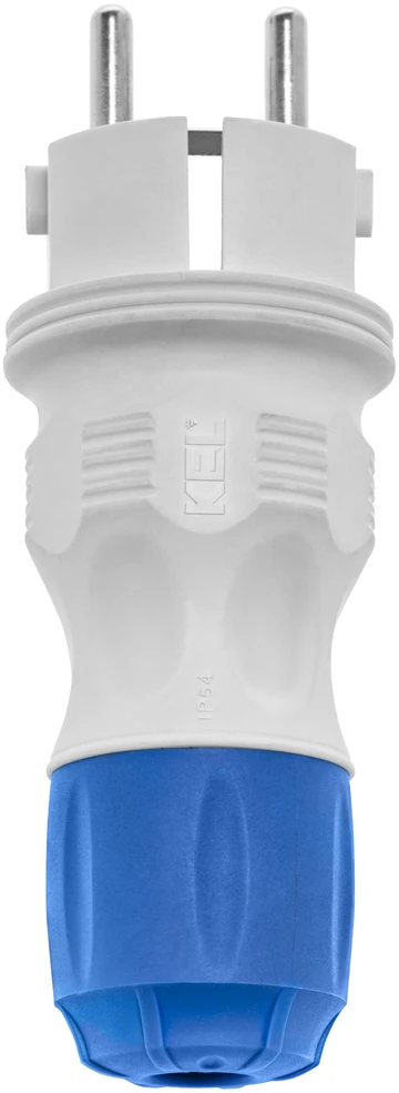 Plastrol Jungtis IP54, 2P+Z, 16A, pilka su mėlynu užsukamu dangteliu