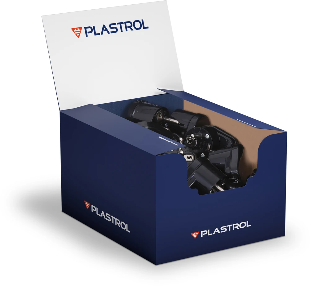 Plastrol Išardomasis kampinis kištukas, 2p+su, 16A, 250V, WT-16, juoda