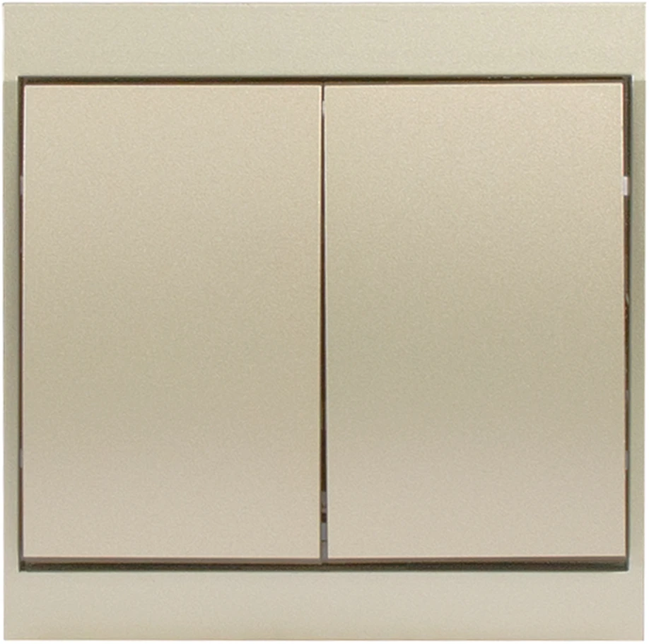 Plastrol 2 klavišų įmontuojamas jungiklis, 10A, 250V, žvakidinis (modulis)