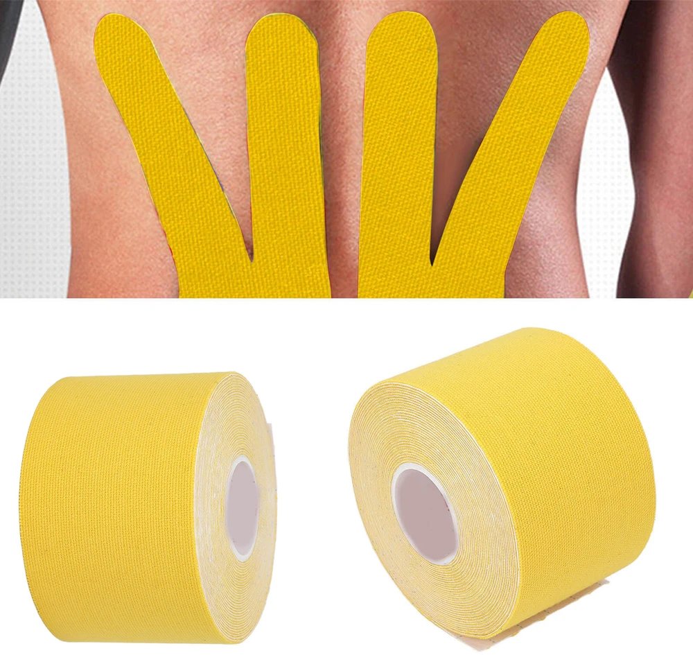 Plastry Kineziologinis teipas, kinesio pleistras 5cmx5m, geltonas
