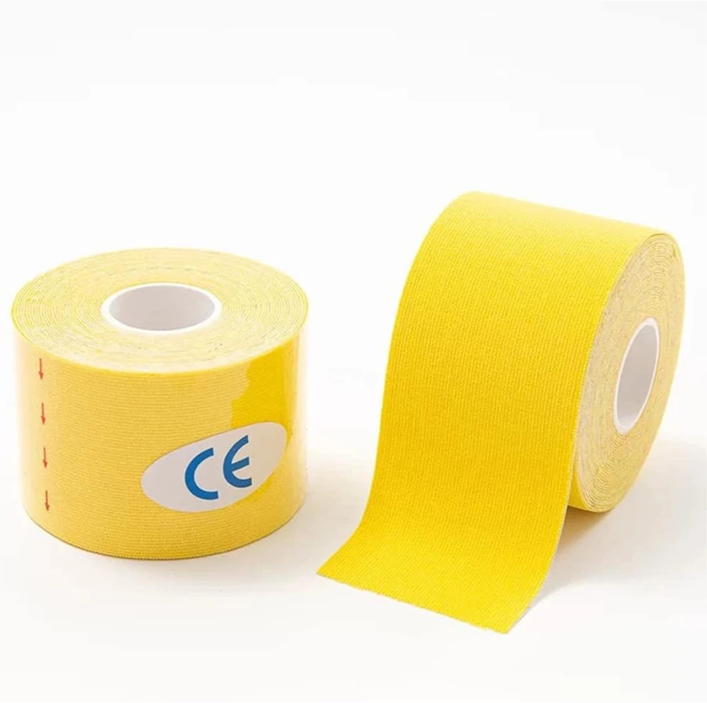 Plastry Kineziologinis teipas, kinesio pleistras 5cmx5m, geltonas