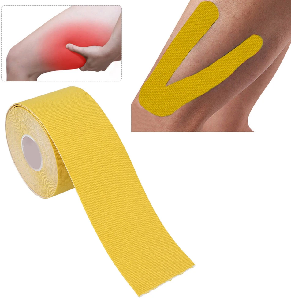 Plastry Kineziologinis teipas, kinesio pleistras 5cmx5m, geltonas