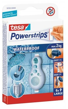 Tesa Juostelės Power-Strips, vandeniui atsparios, 6 vnt.