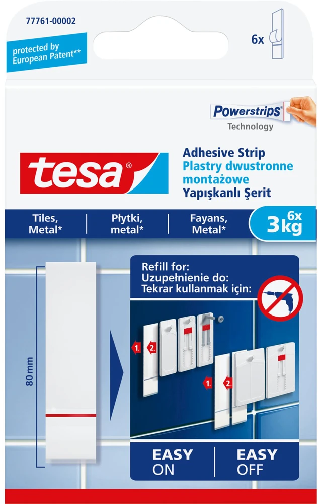 Plastry Plytelių tvirtinimo tinkai, 6 vnt., iki 3kg (77761-00007-00)