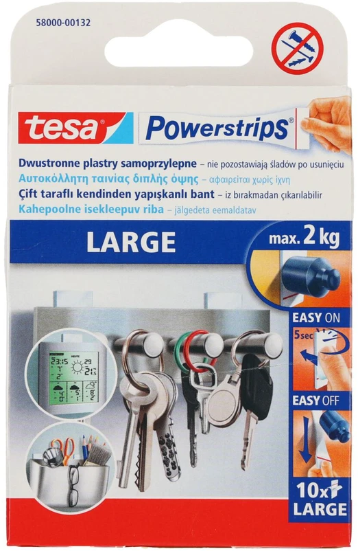Plastry Lipnios juostelės Tesa Power strips, 5cmx2cm (10) 1114-207
