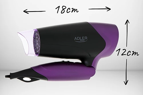 Adler | Plaukų džiovintuvas | AD 2260 | 1600 W | Number of temperature settings 2 | Juodas/Violetinė