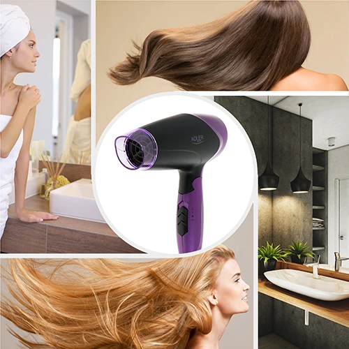 Adler | Plaukų džiovintuvas | AD 2260 | 1600 W | Number of temperature settings 2 | Juodas/Violetinė