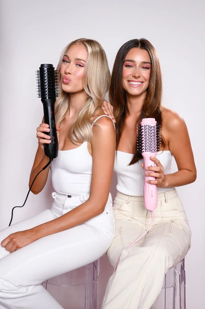 Mermade Blow Dry Rožinė Plaukų formavimo šukos rožinės spalvos