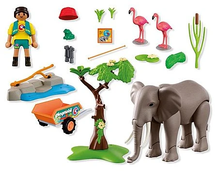 Konstruktorius Playmobil Elephant with Zookeeper (72068)