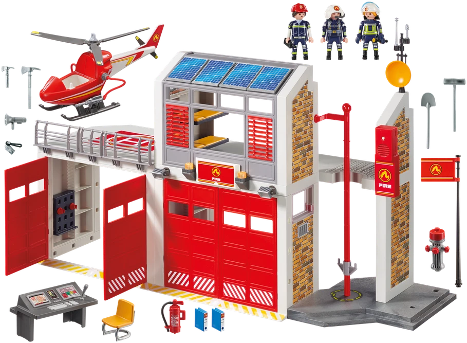 PLAYMOBIL CITY ACTION Ugniagesių gaisrinė su kopėčiomis, 9463