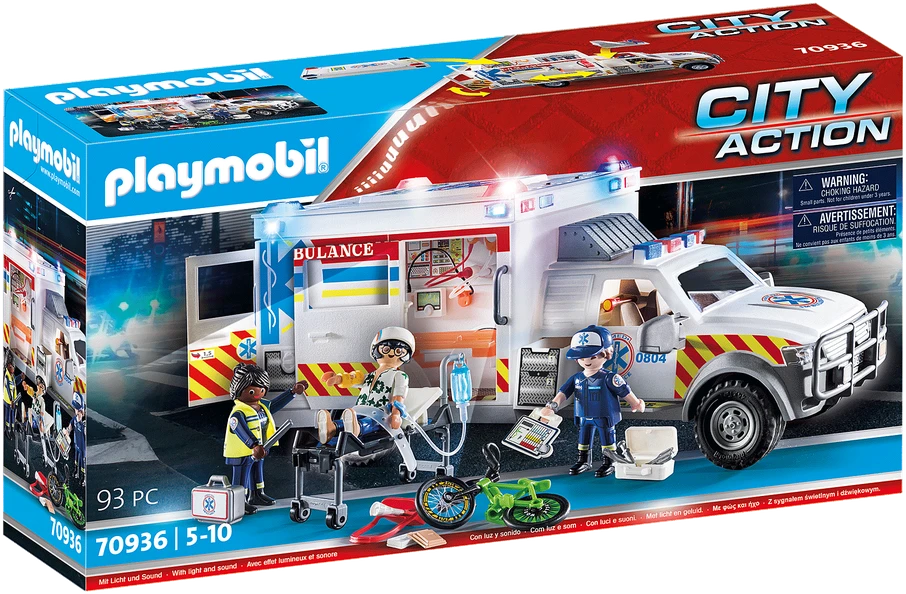 PLAYMOBIL Greitosios pagalbos automobilis su šviesomis ir garsais 70936