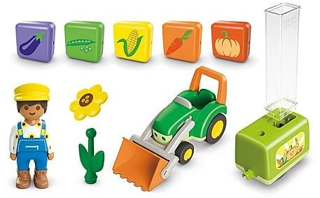 PLAYMOBIL - Junior: Traktorius su pakrovimo ir nuleidimo sodinimo mašina (71773)