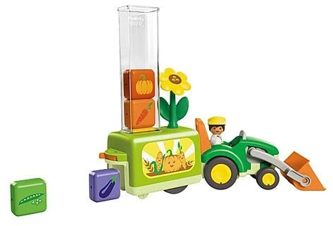 PLAYMOBIL - Junior: Traktorius su pakrovimo ir nuleidimo sodinimo mašina (71773)