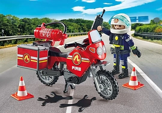 PLAYMOBIL - Motociklo gaisro ir naftos išsiliejimo incidentas (71466)