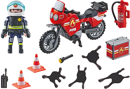 PLAYMOBIL - Motociklo gaisro ir naftos išsiliejimo incidentas (71466)