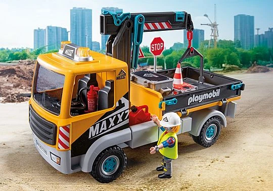 PLAYMOBIL - Statybinis sunkvežimis su kranu (71750)
