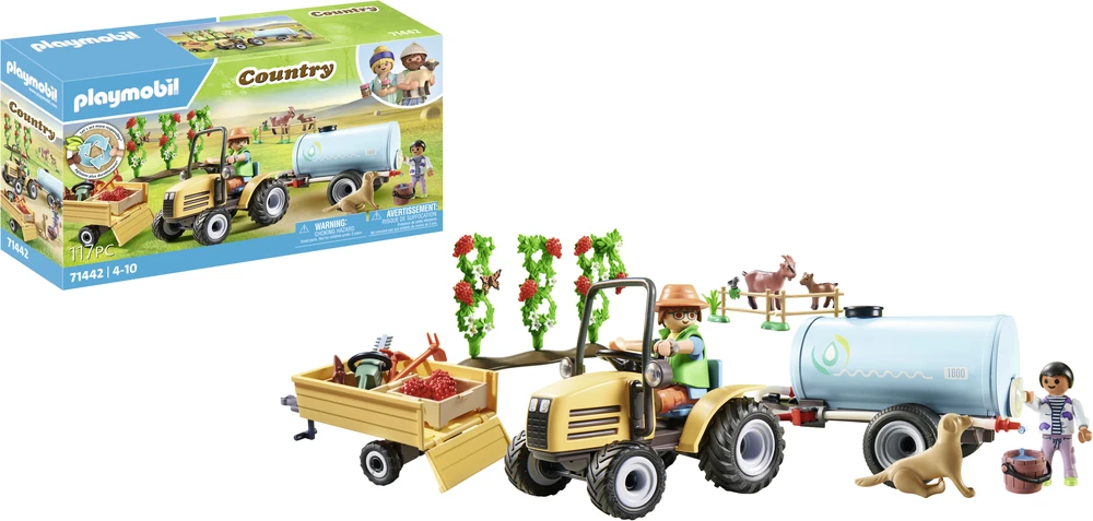 Playmobil Country 71442 Traktorius su priekaba ir vandens baku