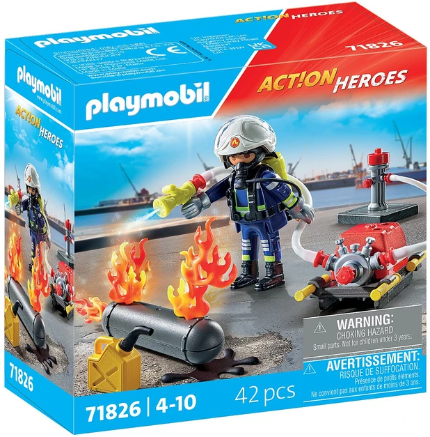 „Playmobil Action Heroes“ 71826 Ugniagesys su vandens pompa