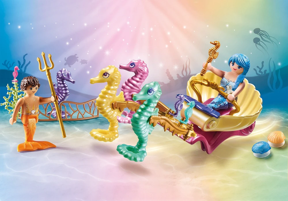 Playmobil Princess Magic 71500 Povandeniniai gyventojai su jūrų arkliuko vežimu